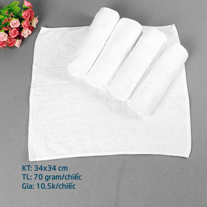 Hình ảnh của Khăn cân màu trắng kích thước 34x34cm/60gr